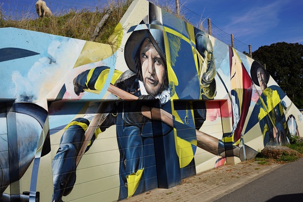 Wandgemälde der Schlacht von Stevensweert